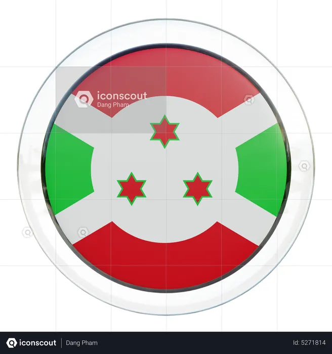 Burundi Round Flag Flag 3D Icon