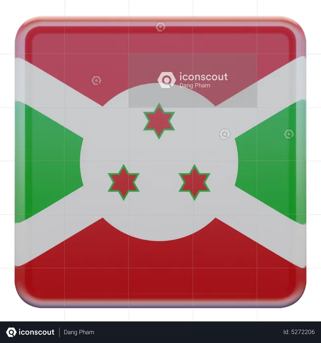 Burundi Square Flag Flag 3D Icon