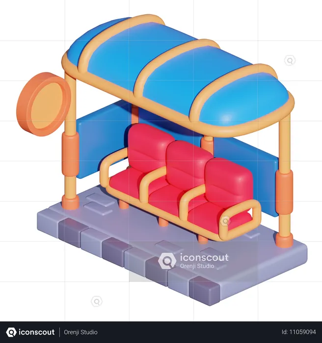 Bus Shelter  3D Icon