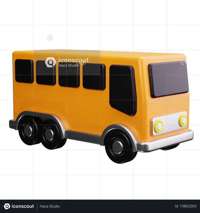 Shuttle-Bus  3D Icon