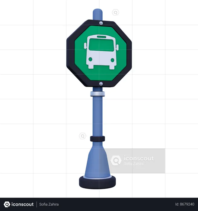 Bus Sign  3D Icon