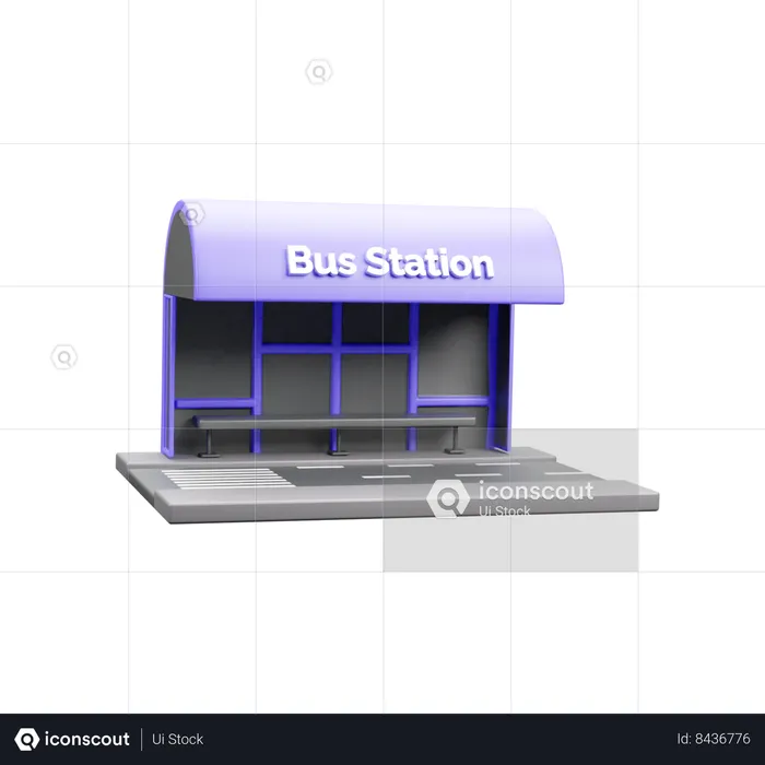 Bus Station  3D Icon