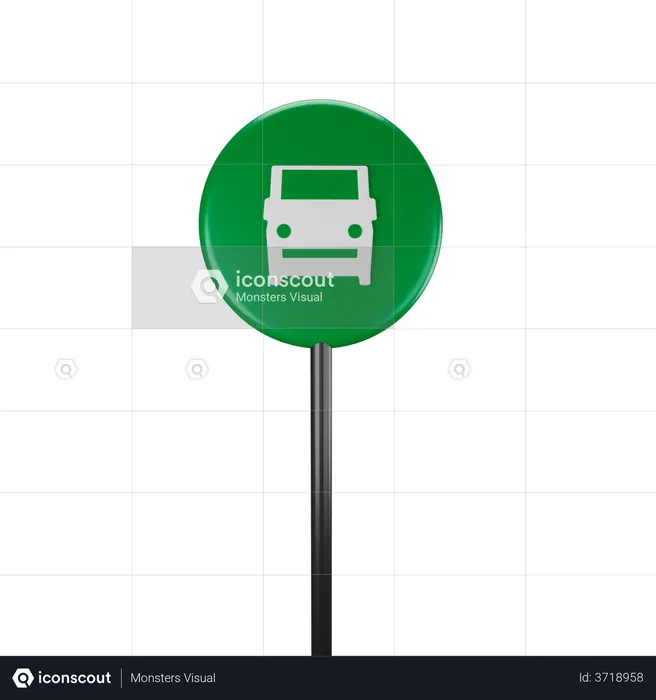 Bus Stop  3D Illustration