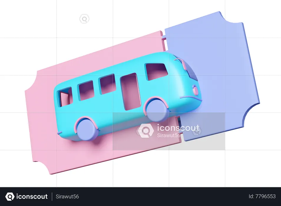 Bus Ticket  3D Icon
