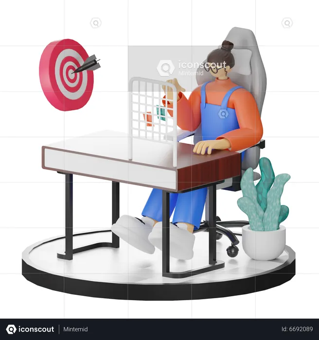 Business Aim  3D Illustration