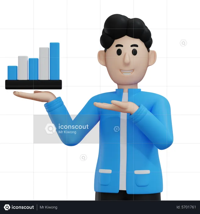 Business Analyser Showing business growth  3D Illustration