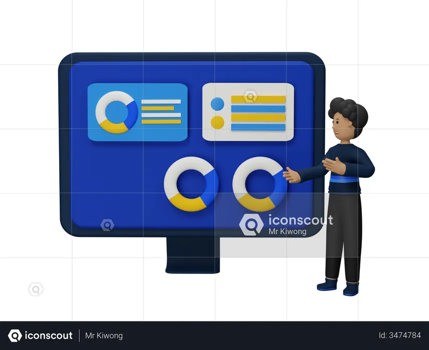 Business Analysis Presentation  3D Illustration