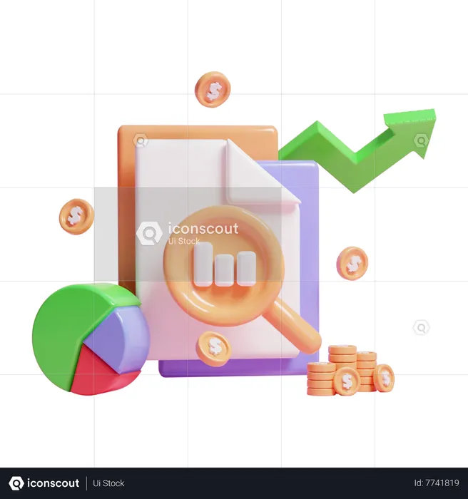 Business Analysis Report  3D Illustration