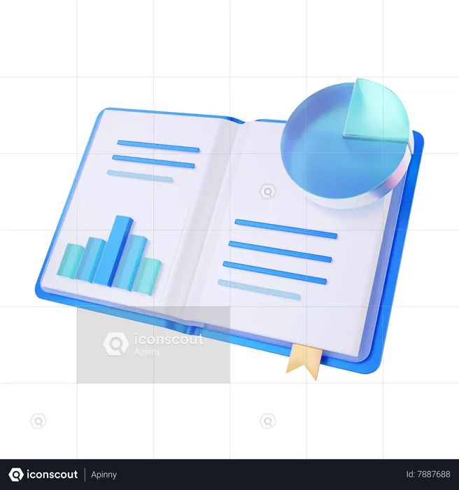 Business analysis report with graphs  3D Icon