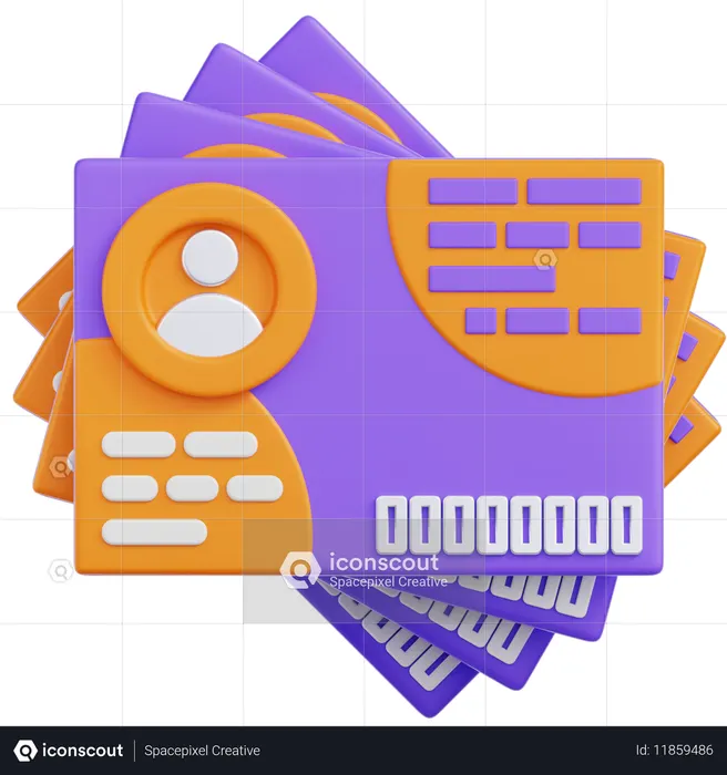 Business Card  3D Icon