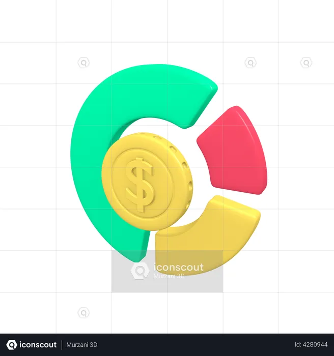 Business Chart Money  3D Illustration