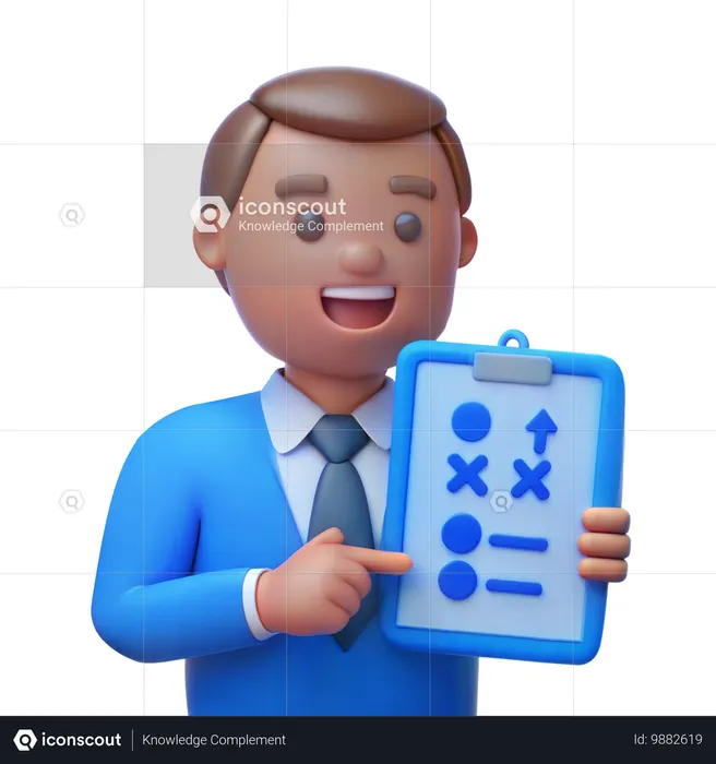 戦略計画を持つビジネスコンサルタント  3D Icon