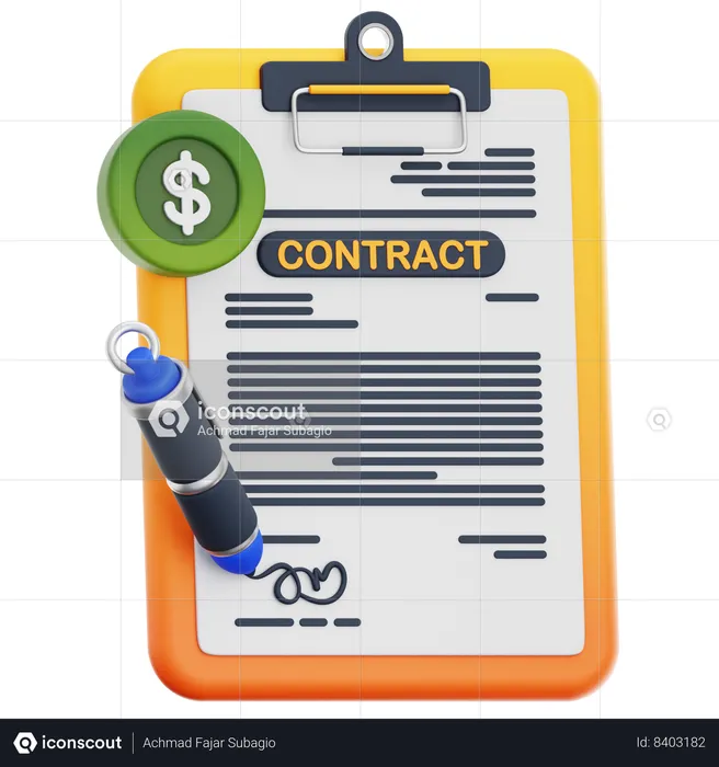 Business Contract  3D Icon