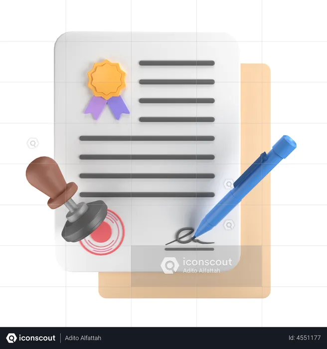 Business Contract  3D Illustration