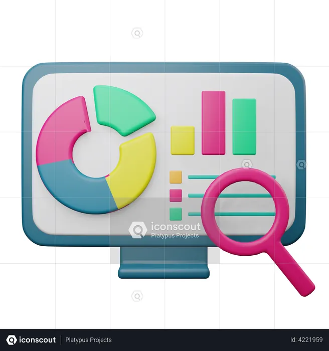 Business Data Analysis  3D Illustration
