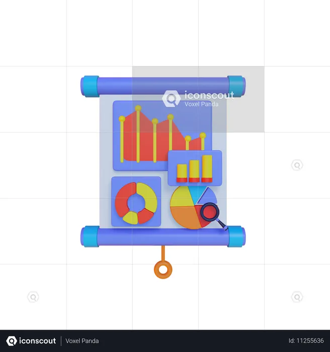 Business Data Presentation  3D Illustration