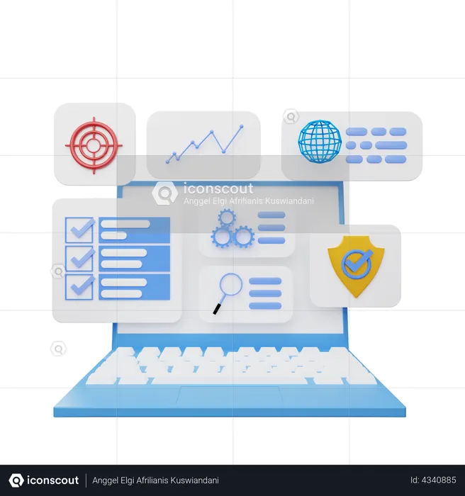 Business data security  3D Illustration