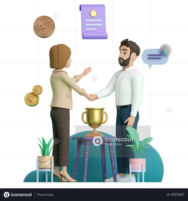 Business Deal  3D Illustration