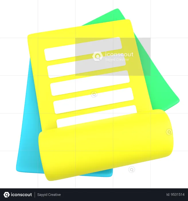 Business document  3D Icon