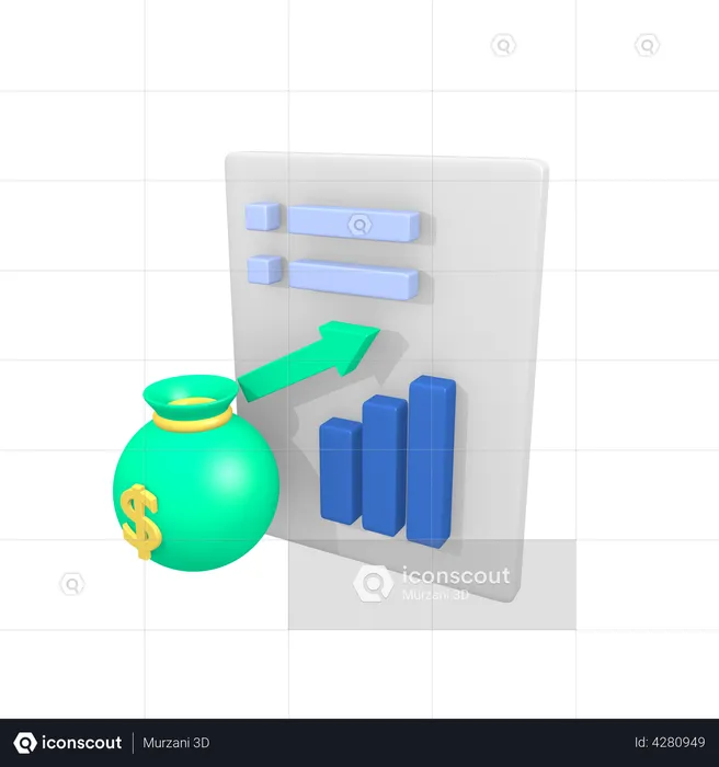 Business Economic Note  3D Illustration