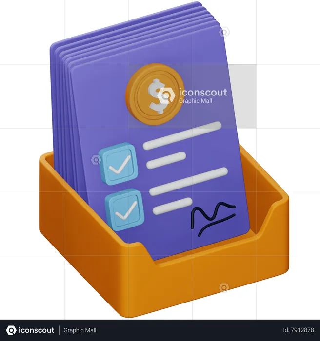 Business Files  3D Icon