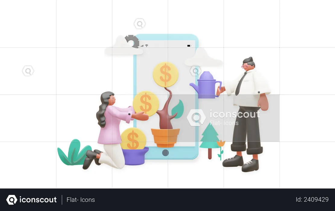 Business Growth  3D Illustration