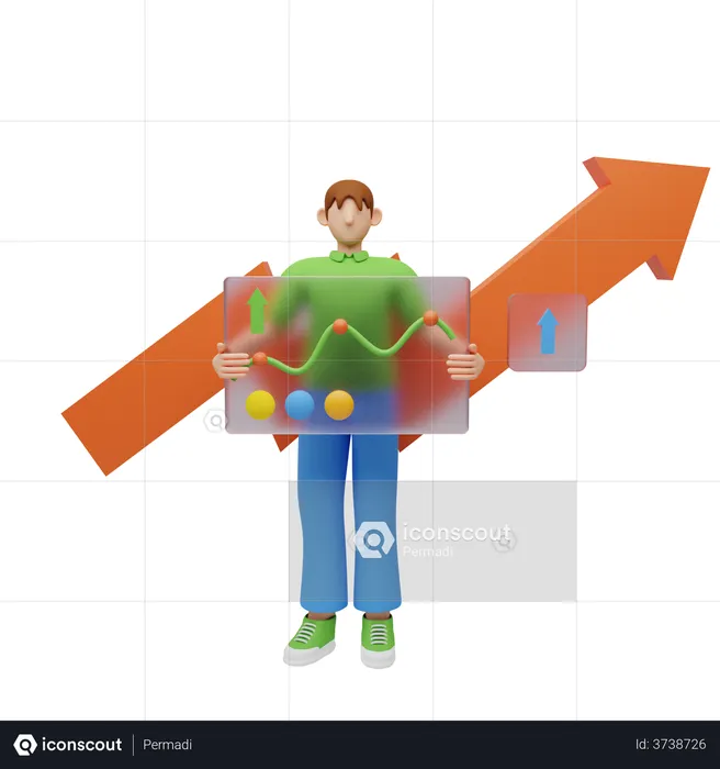 Business growth  3D Illustration