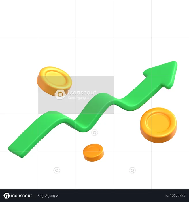 Business Growth Arrow  3D Icon