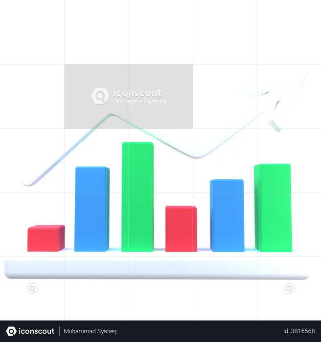Business Growth Graph  3D Illustration