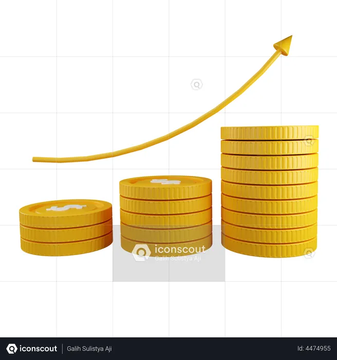 Business Growth Graph  3D Illustration