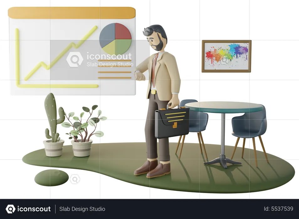 Business Growth Presentation  3D Illustration
