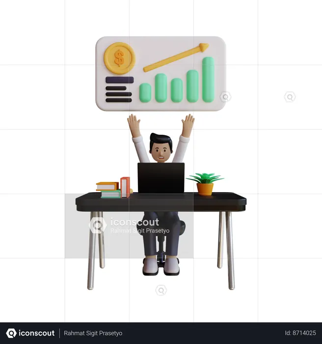Business Growth Up  3D Illustration