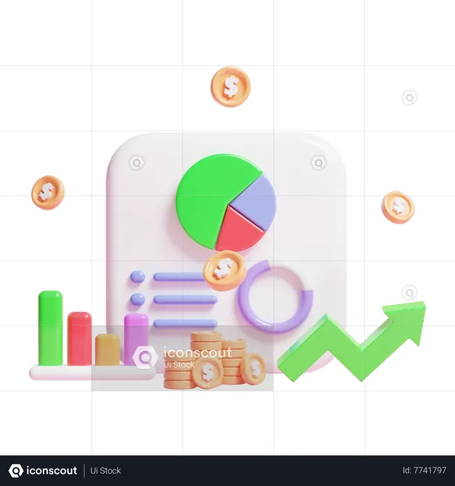 Business Investment Report  3D Icon