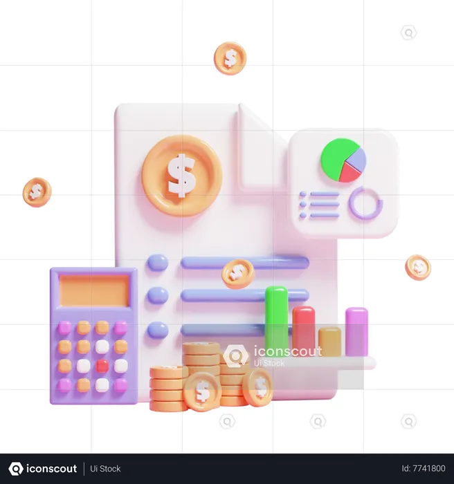 Business Investment Report  3D Icon