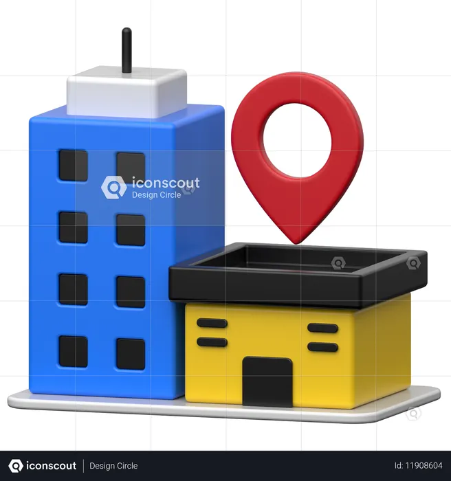 사업장 위치  3D Icon