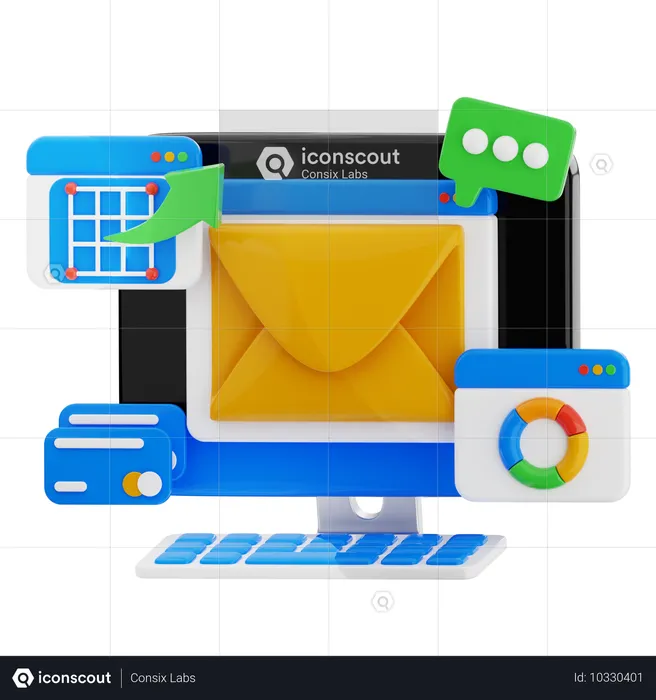 Business mails  3D Icon