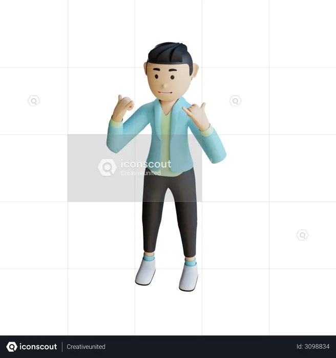 Business Man Doing Celebration  3D Illustration