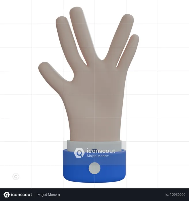 Business Man Hand Weird Sign White Hand Emoji 3D Icon