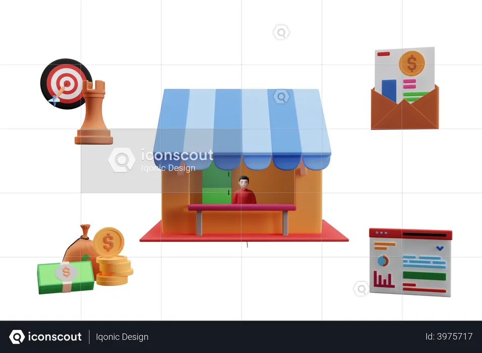 Business Marketing  3D Illustration