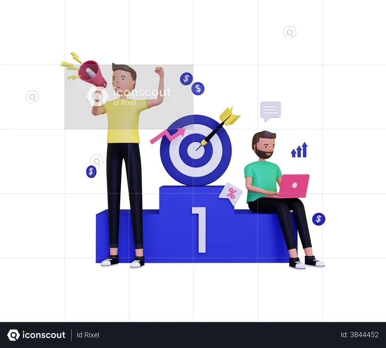 Business marketing target  3D Illustration