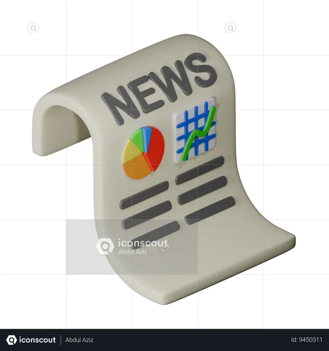 Business News  3D Icon