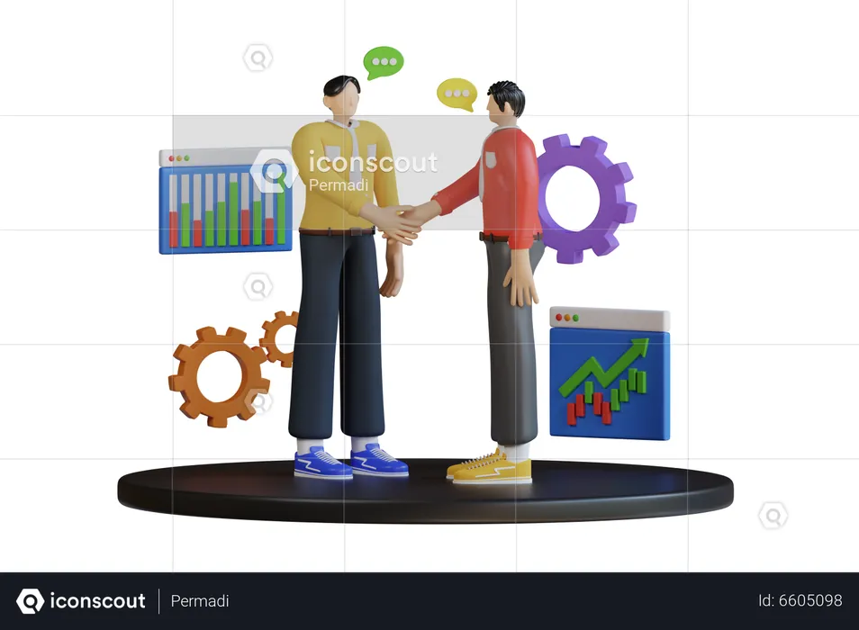 Business partner shacking hand  3D Illustration