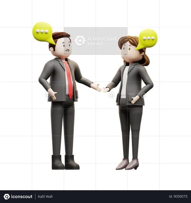 Business Partners Are Communicating  3D Illustration