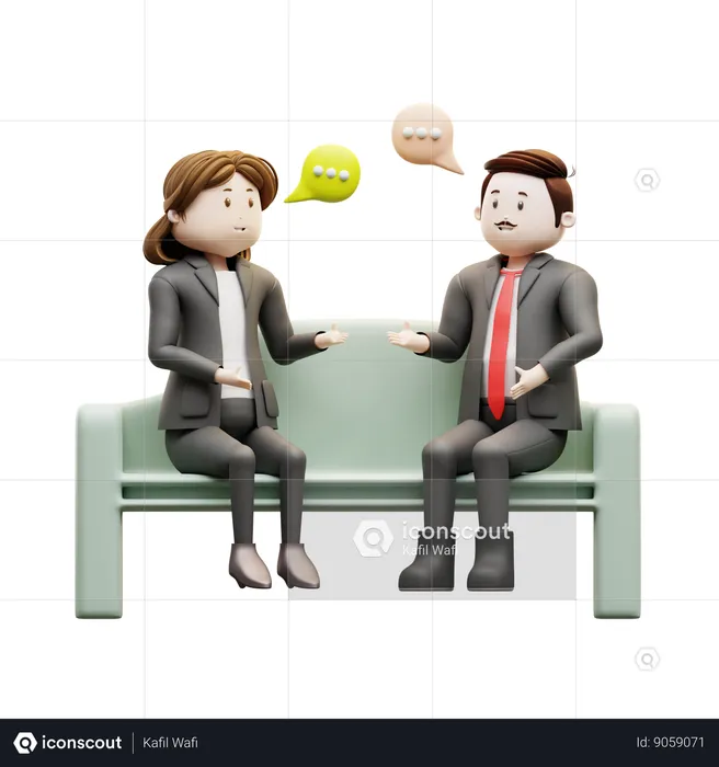 Business Partners Are Communicating  3D Illustration