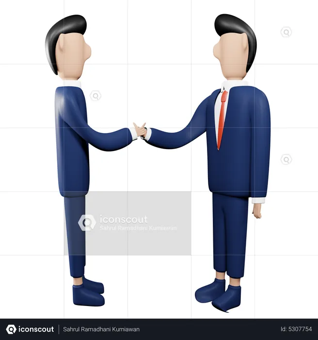 Business Partners Do Handshake  3D Illustration