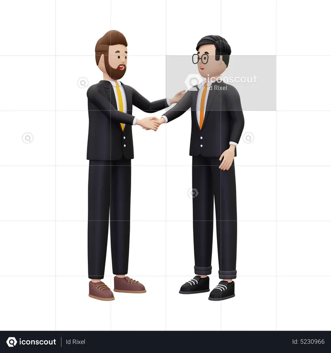 Business partners do handshake  3D Illustration