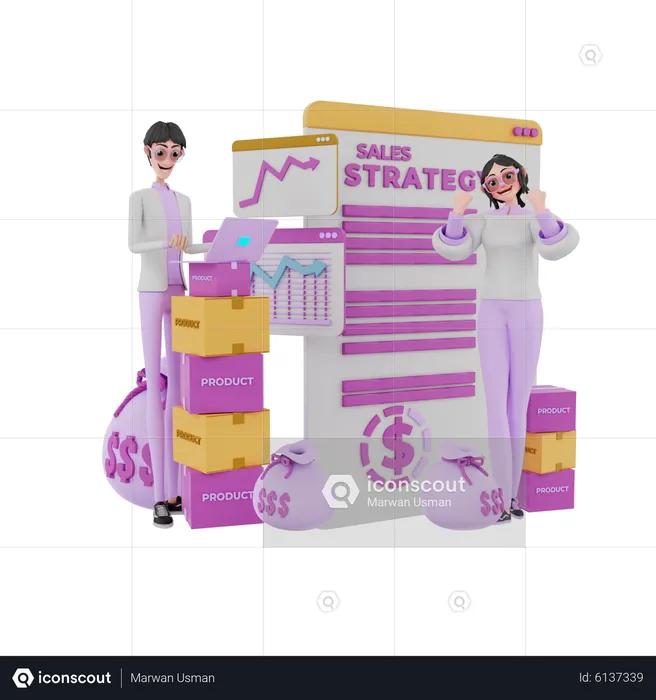 Business people doing product analysis  3D Illustration