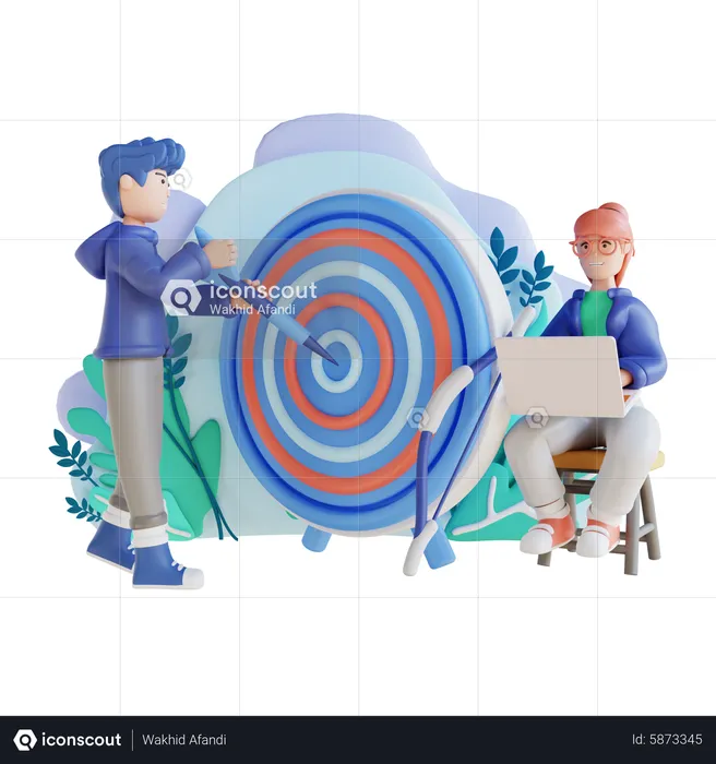 Business people doing business target  3D Illustration