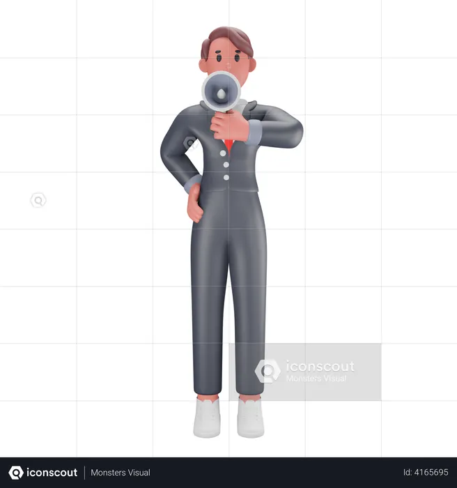 Business person doing marketing  3D Illustration