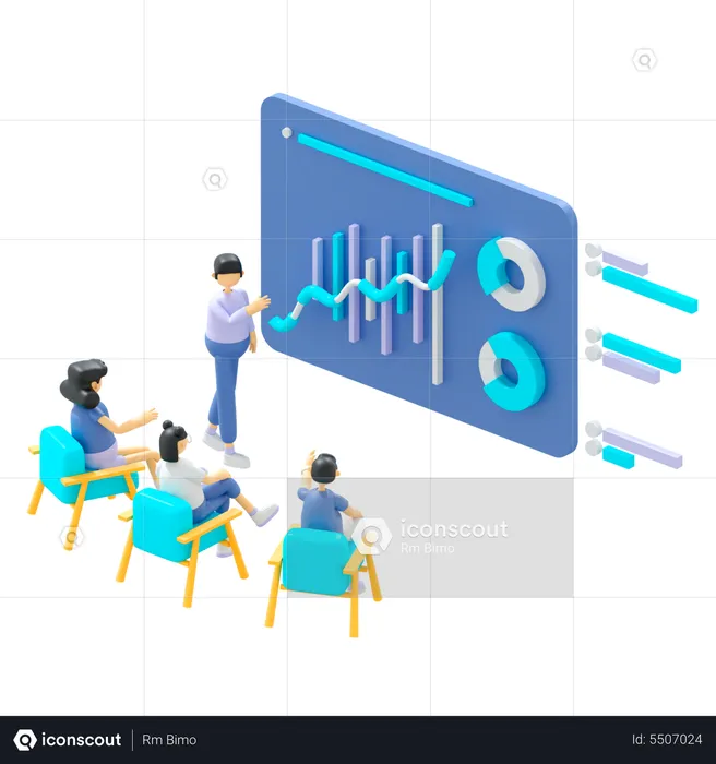 Business person giving presentation  3D Illustration